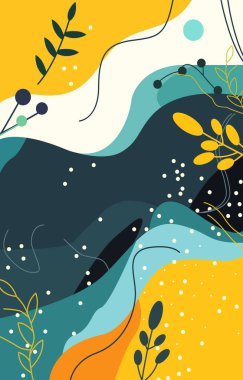 Serin Sıvı Çerçeve Arkaplanı Çiçek Yaprakları Bitkisi ve Boşluğu Kopyala