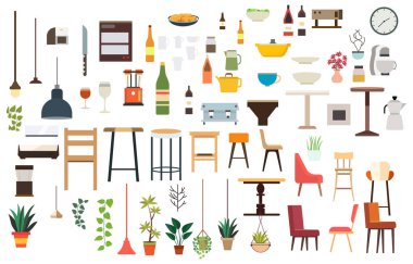 Kafe Restoranında Mobilya ve Utensiller