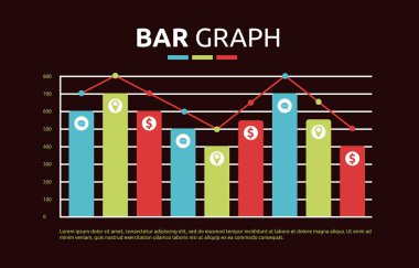 İş İstatistik Veri Raporu Çizgileri İçin Düz Tasarım Dalgalanma Çubuğu Grafik Çizelgesi Çizelgesi Raporu