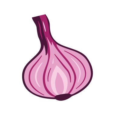 Taze Dilimlenmiş Kırmızı Soğan Sebzesinin Vektör Tasarımı