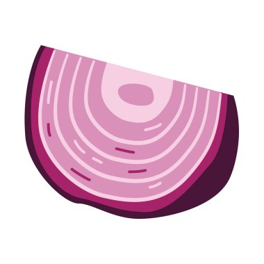 Taze Dilimlenmiş Kırmızı Soğan Sebzesinin Vektör Tasarımı