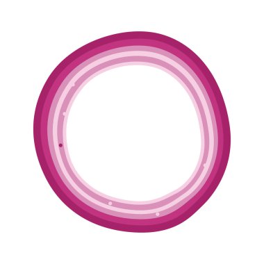 Çemberin Vektör Tasarımı Taze Dilimlenmiş Kırmızı Soğan Halkası Sebze