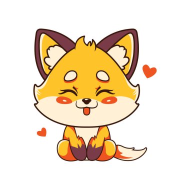 Şirin Bebek Tilki Hayvan Maskotu Çizgi Film Karakteri Gülen Yüz İfadesi