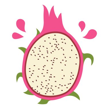 Dilimlenmiş Ejder Meyvesi Sağlıklı Beslenme Vektörü İllüstrasyonu