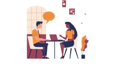 Ofiste Konuşan Kadın ve erkeğin görüntüleri