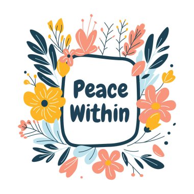 Romantik Çiçek İçinde Barış Çiçekçi Çerçevesi