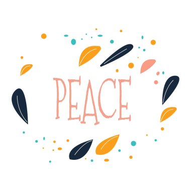 Romantik Çiçekte Barış Çember Çerçeve Arkaplan Yaprakları