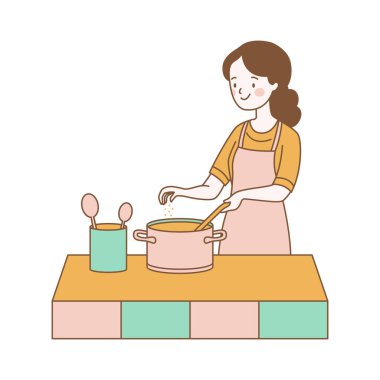 Şirin Kız Çizgi Film Karakteri Mutfakta Pan 'la Yemek Pişiriyor