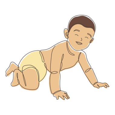 Sevimli Yeni Doğmuş Bebek Çizgi Film Karakteri Çizgi Çizgi Roman Tasarımı