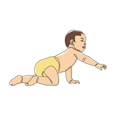 Sevimli Yeni Doğmuş Bebek Çizgi Film Karakteri Çizgi Çizgi Roman Tasarımı