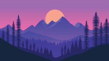 Ormandaki Çam Ağacı ile Dağ 'ın Doğa Manzarası