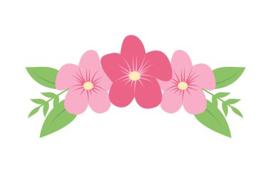 Güzel Pembe Kız Çiçekli Doğal Yapraklı Taç