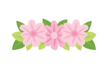 Güzel Pembe Kız Çiçekli Doğal Yapraklı Taç