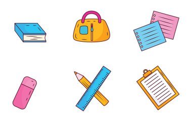 Kitap Kalem Çantası ile Okul Kırtasiye Ekipmanı ve Ekipmanı