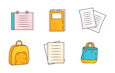 Kitap Kağıt Torbası ile Okul Kırtasiye Ekipmanı ve Ekipmanı