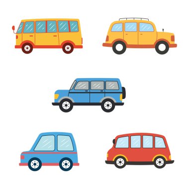 Otomobil Otobüsü Taşımacılık Seyahati Illustration Seti
