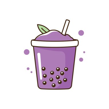 Taze Lezzetli Üzümlü Boba Köpük İçeceği Bardakta İçecek