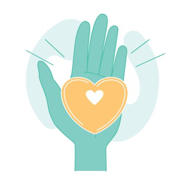 Barış Bakımı Sembolü Olarak Parlayan Aşk Kalbi ile Açık El