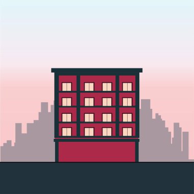 Sabahları Cityscape ile Otel Mimarisi Manzarası