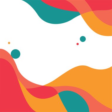 Beyaz Boş Alan ile Renkli Soyut Su Sıvı Çerçeve Arkaplanı