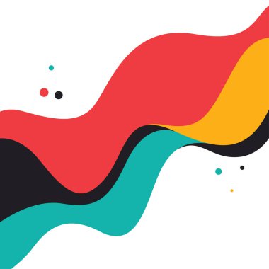 Beyaz Arkaplanda Renkli Soyut Su Akıcı Sıvı Dalga Dalgası Akışı