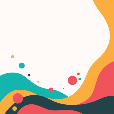 Beyaz Boş Alan ile Renkli Soyut Su Sıvı Çerçeve Arkaplanı