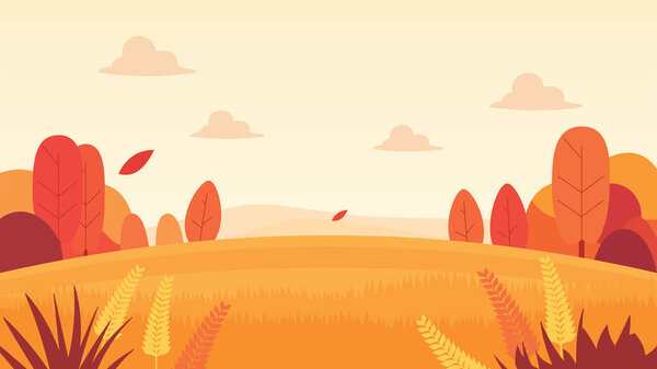 Wheat Field Nature Landscape with Foliage Leaves Plants in the Morning