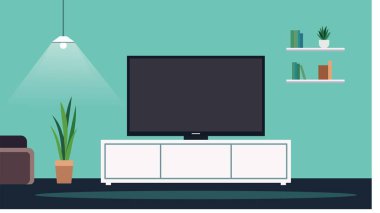 Modern Dijital Televizyon Evdeki Oturma Odasında Masada