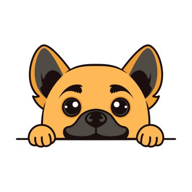 Sevimli Kahverengi Köpek Yavrusu Hayvan Çizgi Filmi Karakteri Gizlenme Korkusu