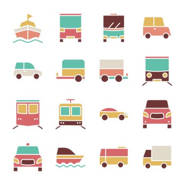Düz Tasarım Biçim Taşımacılık Seyahat Gezisi Serisi Simgesi