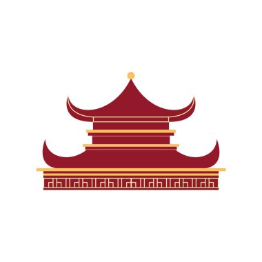 Kızıl Japon Çin Pagoda Tapınağı Geleneksel Binası