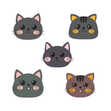 Sevimli Kedi Kedicik Kafalı Maskot Çizgi Filmi Karakteri Mutlu İfadeli