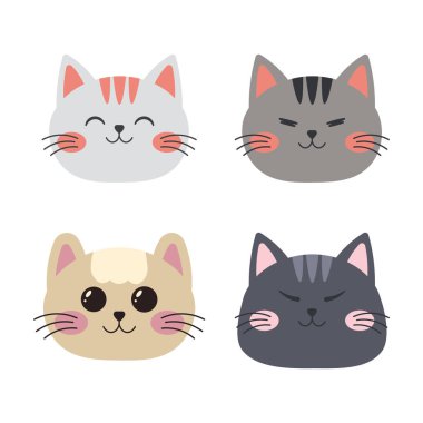 Sevimli Kedi Kedicik Kafalı Maskot Çizgi Filmi Karakteri Mutlu İfadeli