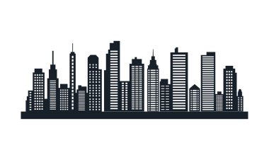 Cityscape Gökdelenleri 'nin Silueti Modern Şehir Kasabası' ndaki Manzara Duvar Kağıdı
