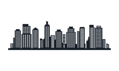 Cityscape Gökdelenleri 'nin Silueti Modern Şehir Kasabası' ndaki Manzara Duvar Kağıdı