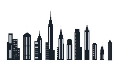 Şehirdeki Kara Siluet Gökdelen Kulesi Kulesi Kulesi