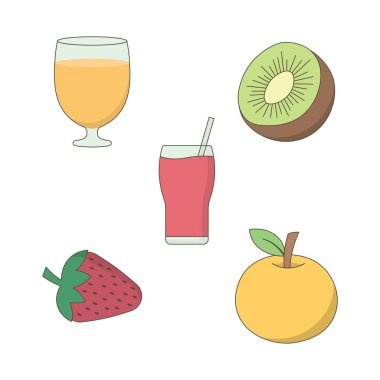Çilekli, Portakallı, Kivili, Meyve Suyu Seti