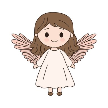 Neşeli Güzel Kanatlı Kız Melek Fantezi Çizgi Filmi Cennette