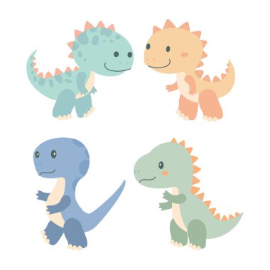 Ormandaki Mutlu Dinozor Hayvan Çizgi Filmi Karakteri
