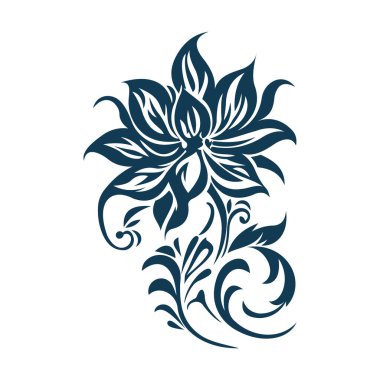 Güzel Romantik Donanma Mavi Çiçek Çiçek Çiçek Süsleme Sınırı