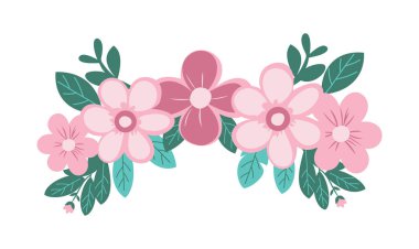 Güzel Romantik Pembe Çiçek Taç Dekorasyonu