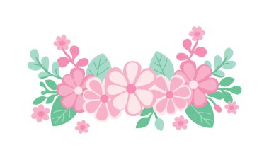 Güzel Romantik Pembe Çiçek Taç Dekorasyonu