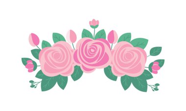 Güzel Kız Pembe Gül Çiçeği Çiçek Taç Düzenleme Dekorasyonu