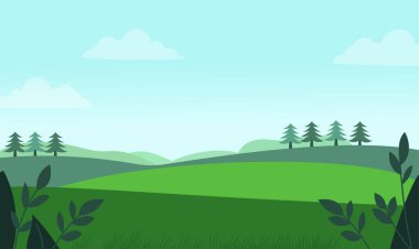 Huzurlu Yeşil Çayır Tepeleri Doğa Bahçesi Yazın Bitkilerle