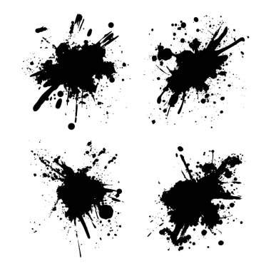 Siyah Soyut Mürekkep Lekesi Sıvı Sıvı Sıçratma Sıçratma Patlaması
