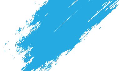 Ayrı Beyaz Yatay Arkaplan Üzerine Mavi Boya Fırça Vuruşu