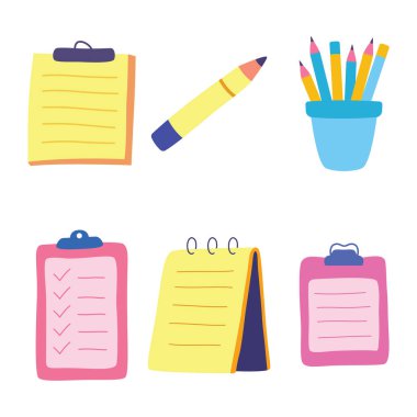 Renkli İşletme Fakültesi Kağıt Notlar Kalem Çizelgesi Zamanlaması