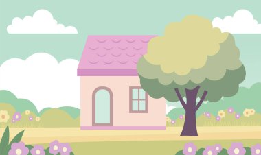 Çiçekli Ev Binası Bahçesi Bahçesi Bahçesi Bahçesi Yazın Doğa Bahçesi