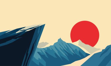 Rocky Cliff Dağı Tepesi Doğa Manzarası Güneşle Günbatımı Gökyüzünde Macera