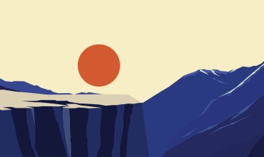 Rocky Cliff Dağı Tepesi Doğa Manzarası Güneşle Günbatımı Gökyüzünde Macera